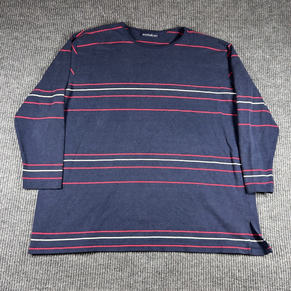 Mountain Lake II Shirt Womens XL Navy Blue Striped Long Sleeve Crew Neck